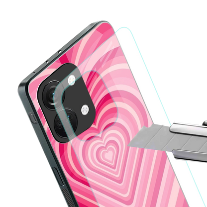 Y2K French Pink Hearts stylish phone case for oneplus nord 3 | glossy glass and slim fit