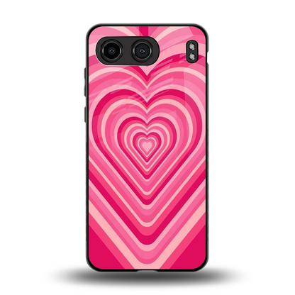 Y2K French Pink Hearts back phone cover | glass case for oneplus nord 4