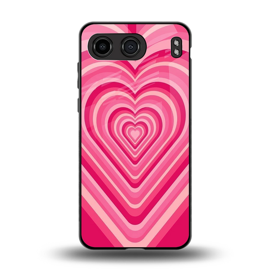 Y2K French Pink Hearts back phone cover | glass case for oneplus nord 4