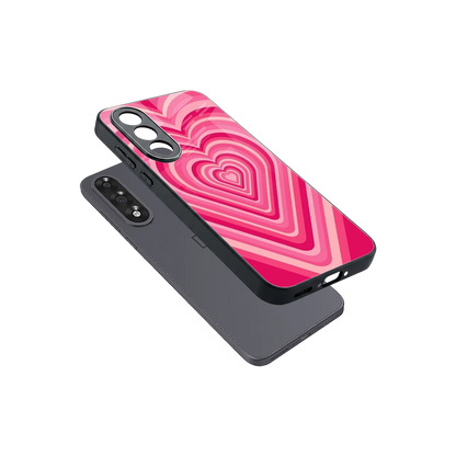 Y2K French Pink Hearts sleek oneplus nord 5 cover with tempered glass back and TPU edges