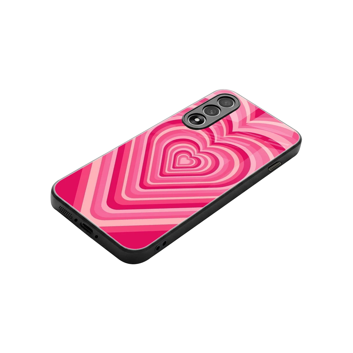 Y2K French Pink Hearts stylish phone case for oneplus nord 5 | glossy glass and slim fit