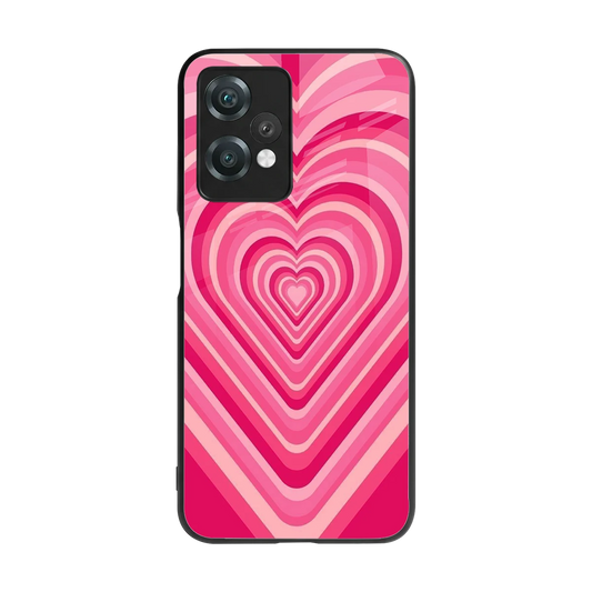 Y2K French Pink Hearts back phone cover | glass case for oneplus nord ce 2 lite