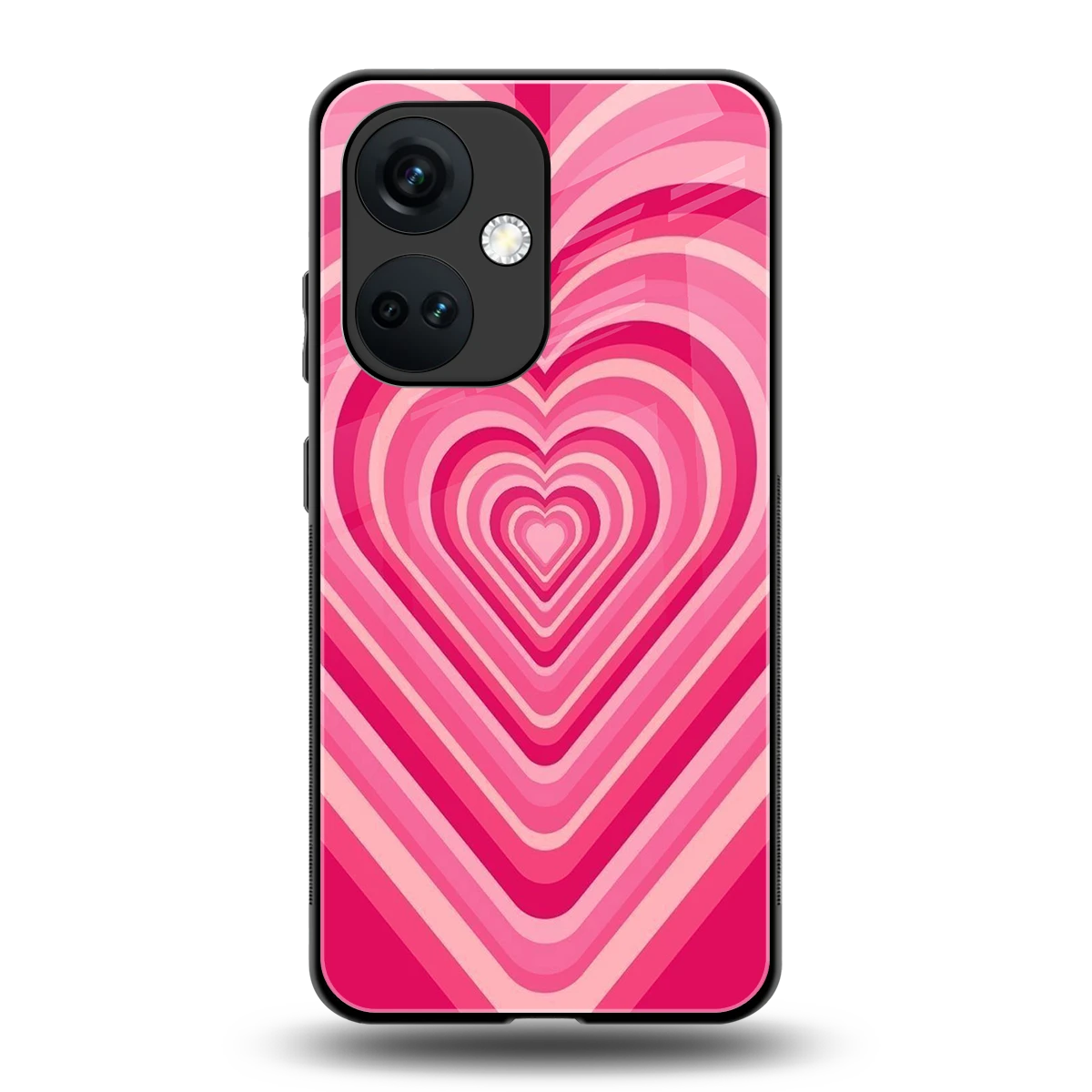 Y2K French Pink Hearts back phone cover | glass case for oneplus nord ce 3