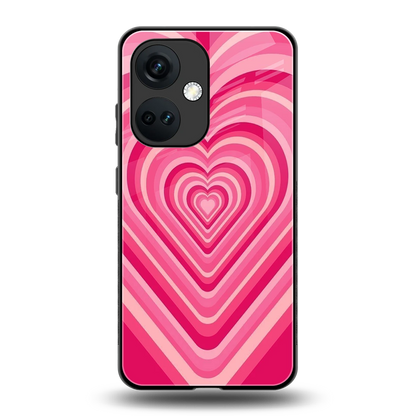 Y2K French Pink Hearts back phone cover | glass case for oneplus nord ce 3