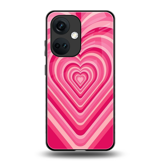 Y2K French Pink Hearts back phone cover | glass case for oneplus nord ce 3