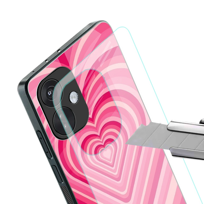 Y2K French Pink Hearts stylish phone case for oneplus nord ce 3 | glossy glass and slim fit
