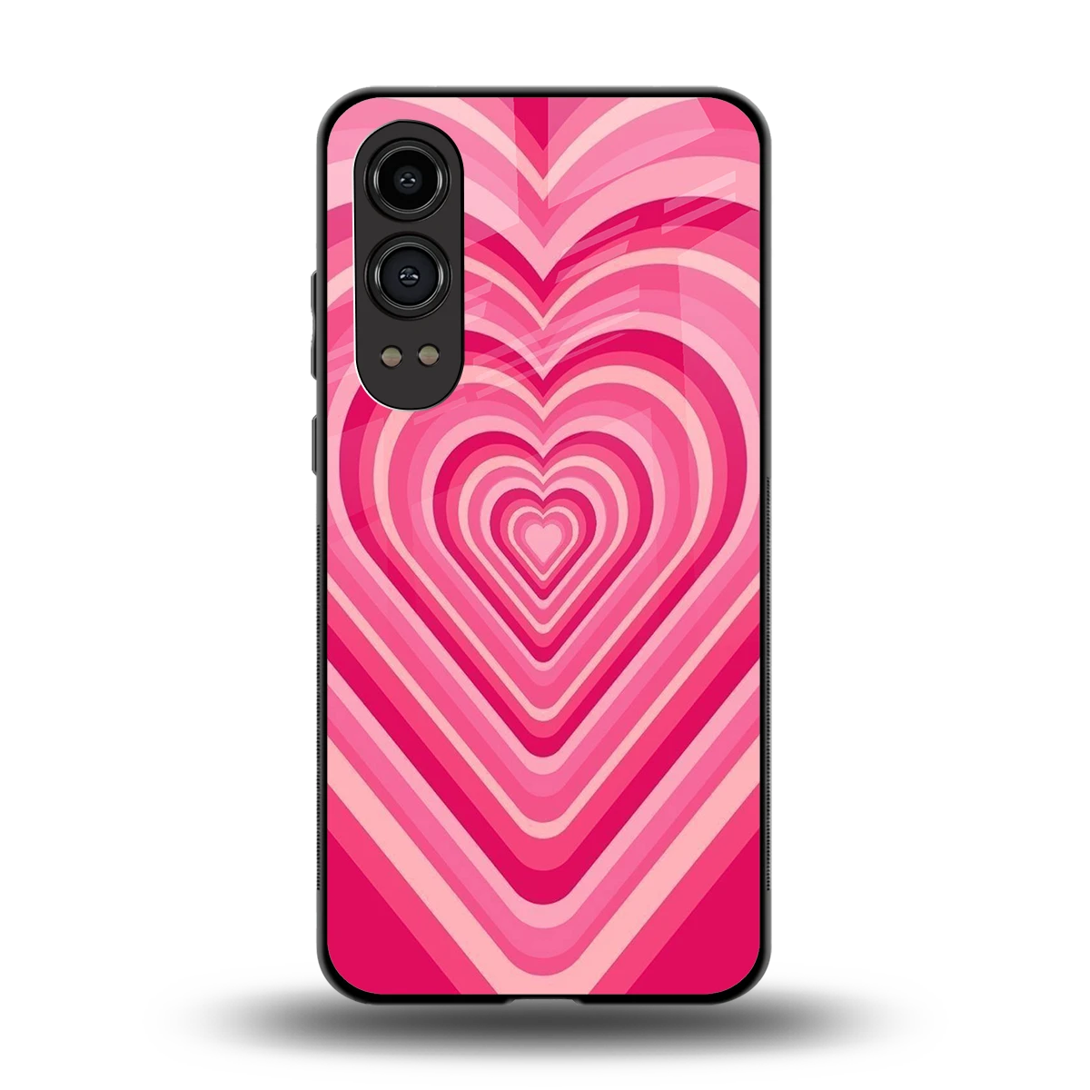 Y2K French Pink Hearts back phone cover | glass case for oneplus nord ce 4 lite