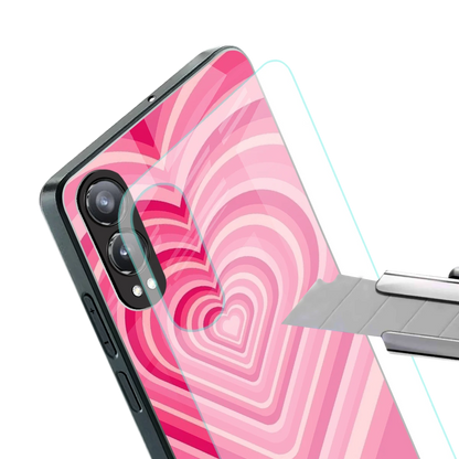 Y2K French Pink Hearts stylish phone case for oneplus nord ce 4 lite | glossy glass and slim fit