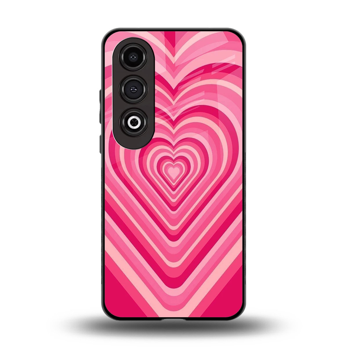 Y2K French Pink Hearts back phone cover | glass case for oneplus nord ce 4