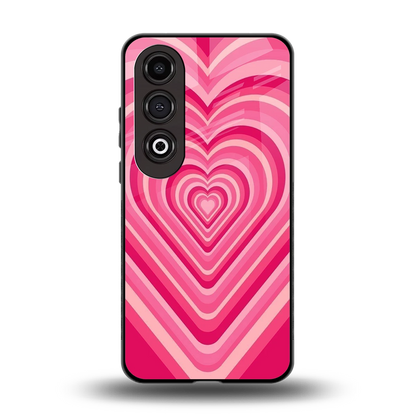 Y2K French Pink Hearts back phone cover | glass case for oneplus nord ce 4