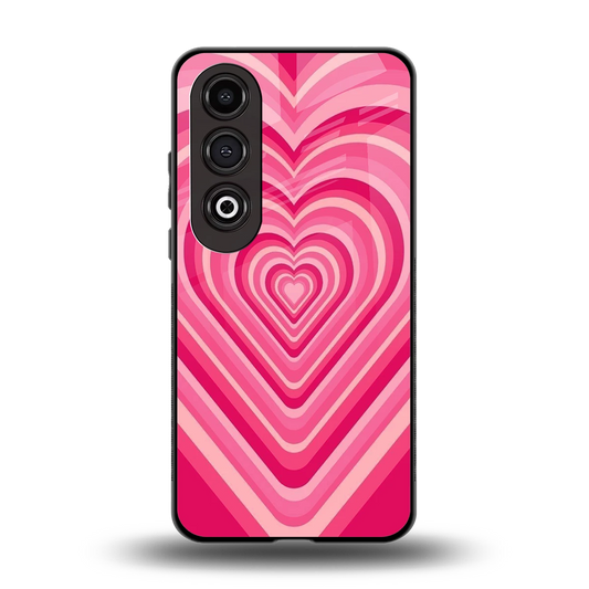 Y2K French Pink Hearts back phone cover | glass case for oneplus nord ce 4