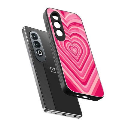 Y2K French Pink Hearts sleek oneplus nord ce 4 cover with tempered glass back and TPU edges
