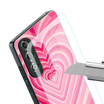 Y2K French Pink Hearts stylish phone case for oneplus nord ce 4 | glossy glass and slim fit