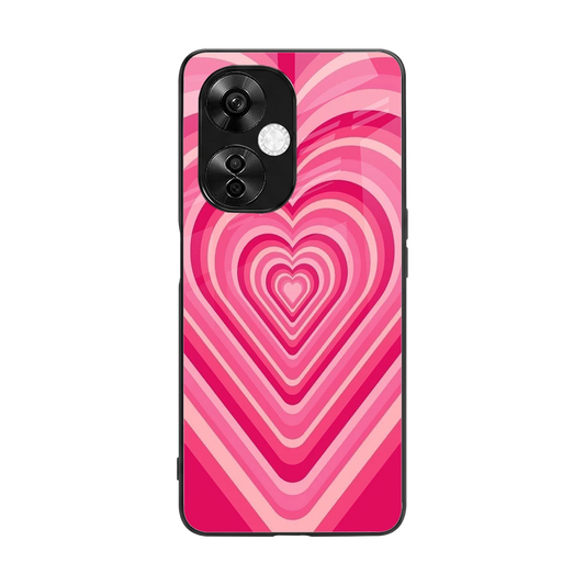 Y2K French Pink Hearts back phone cover | glass case for oneplus nord ce 3 lite