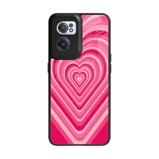 Y2K French Pink Hearts back phone cover | glass case for oneplus nord ce 2