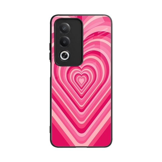 Y2K French Pink Hearts back phone cover | glass case for oppo a3 pro