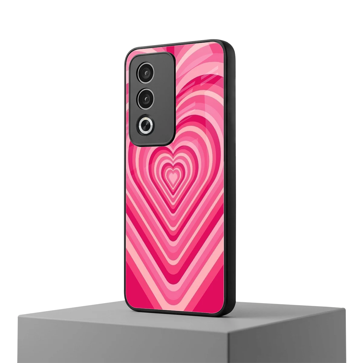Y2K French Pink Hearts oppo a3 pro mobile cover | shockproof glass phone case