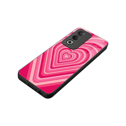 Y2K French Pink Hearts stylish phone case for oppo a3 pro | glossy glass and slim fit