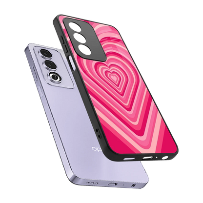 Y2K French Pink Hearts sleek oppo a3 pro cover with tempered glass back and TPU edges