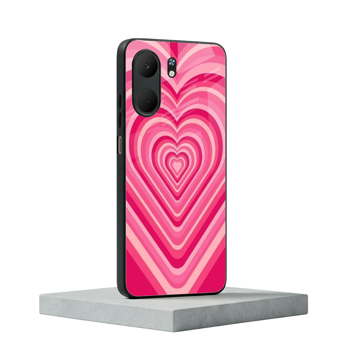 Y2K French Pink Hearts oppo a5x 5g mobile cover | shockproof glass phone case