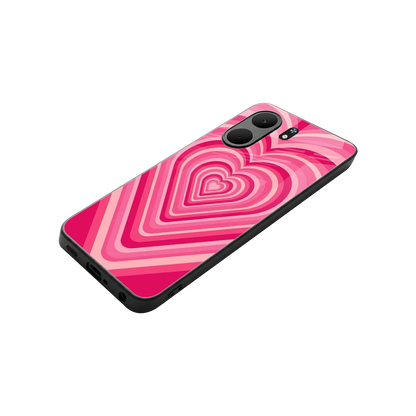 Y2K French Pink Hearts stylish phone case for oppo a5x 5g | glossy glass and slim fit