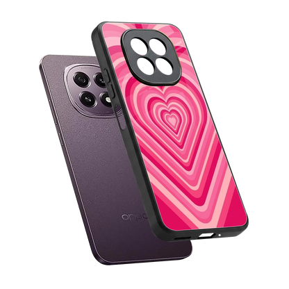 Y2K French Pink Hearts sleek oppo f29 5g cover with tempered glass back and TPU edges
