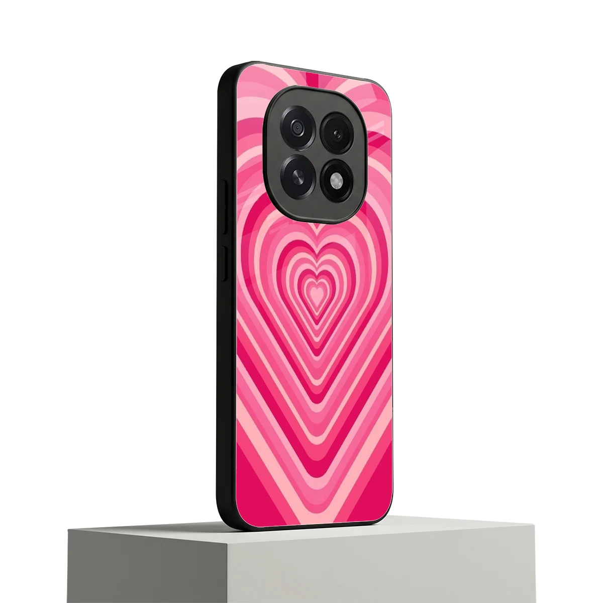 Y2K French Pink Hearts oppo f29 5g mobile cover | shockproof glass phone case