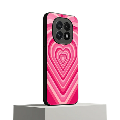 Y2K French Pink Hearts oppo f29 5g mobile cover | shockproof glass phone case