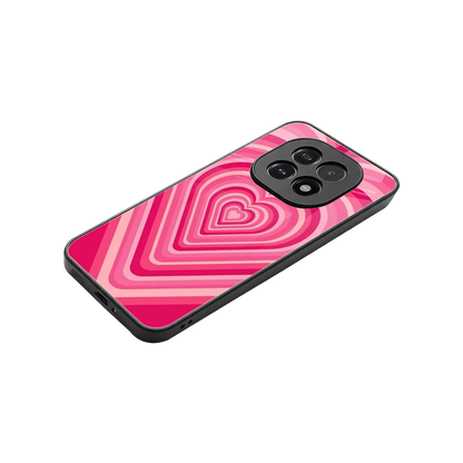 Y2K French Pink Hearts stylish phone case for oppo f29 5g | glossy glass and slim fit