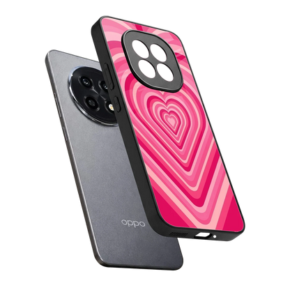Y2K French Pink Hearts sleek oppo f29 pro 5g cover with tempered glass back and TPU edges
