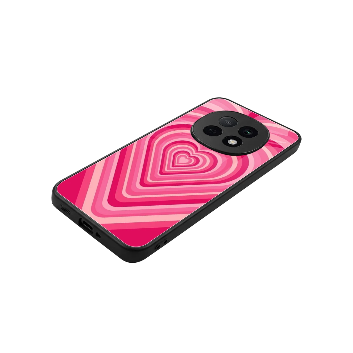 Y2K French Pink Hearts stylish phone case for oppo f29 pro 5g | glossy glass and slim fit