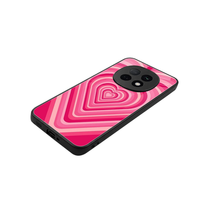 Y2K French Pink Hearts stylish phone case for oppo f29 pro 5g | glossy glass and slim fit