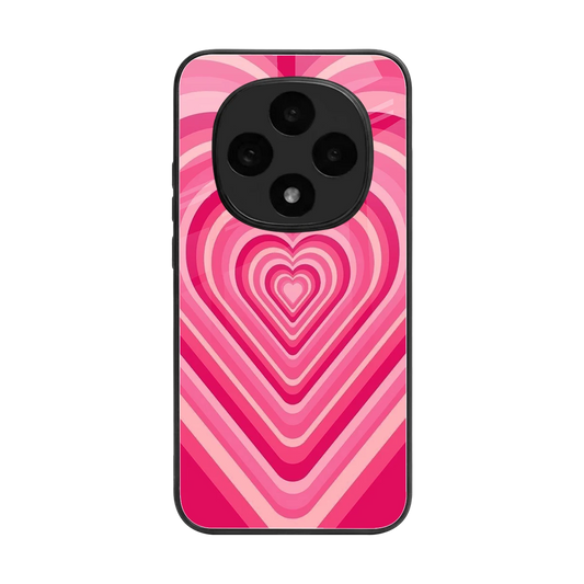Y2K French Pink Hearts back phone cover | glass case for oppo f31 pro 5g