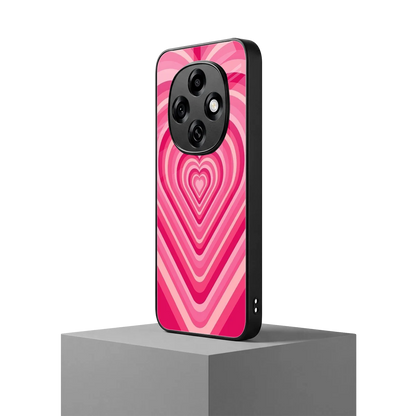 Y2K French Pink Hearts oppo f31 pro 5g mobile cover | shockproof glass phone case