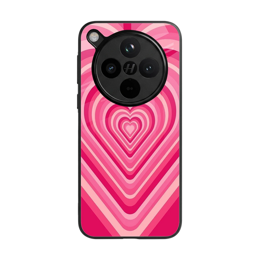 Y2K French Pink Hearts back phone cover | glass case for oppo find x8