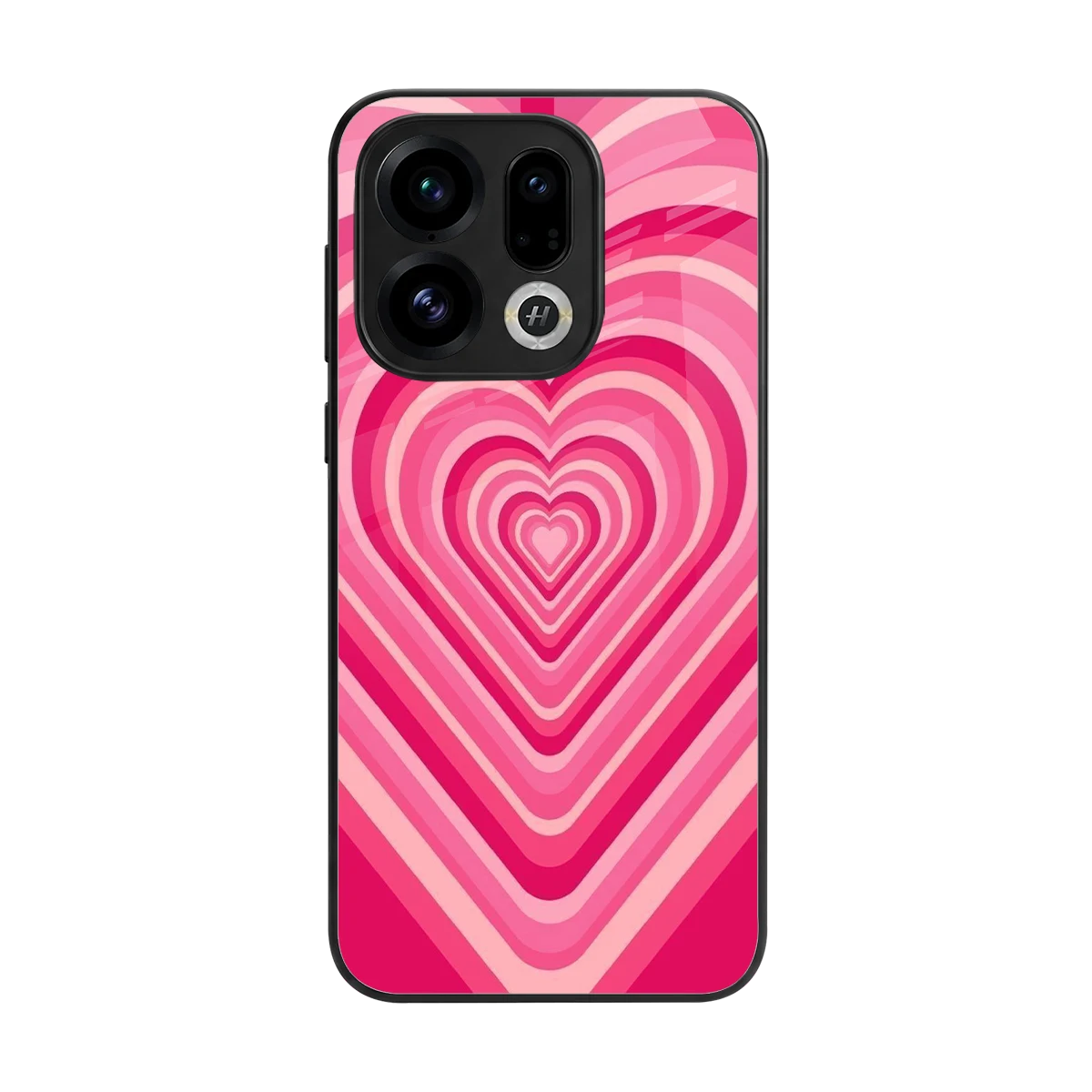 Y2K French Pink Hearts back phone cover | glass case for oppo find x9