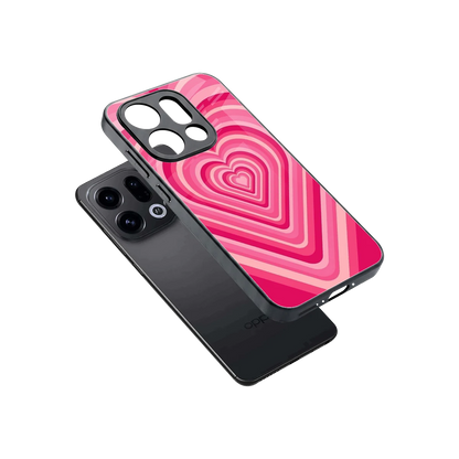 Y2K French Pink Hearts sleek oppo find x9 cover with tempered glass back and TPU edges