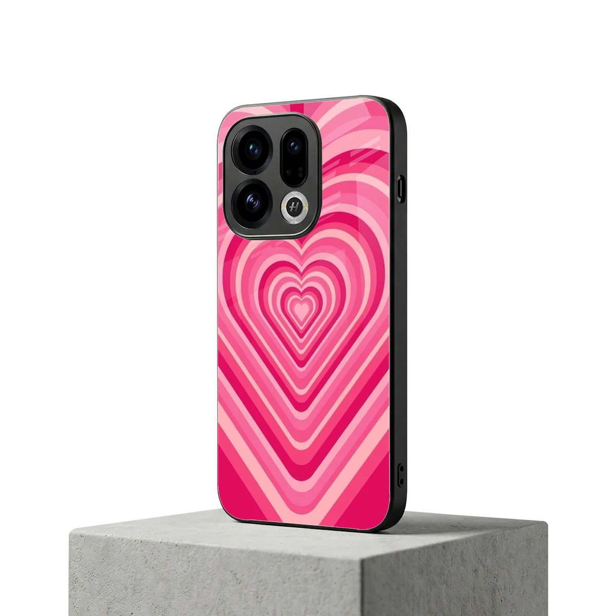 Y2K French Pink Hearts oppo find x9 mobile cover | shockproof glass phone case