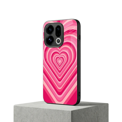Y2K French Pink Hearts oppo find x9 mobile cover | shockproof glass phone case
