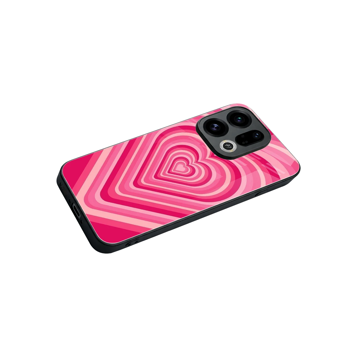 Y2K French Pink Hearts stylish phone case for oppo find x9 | glossy glass and slim fit