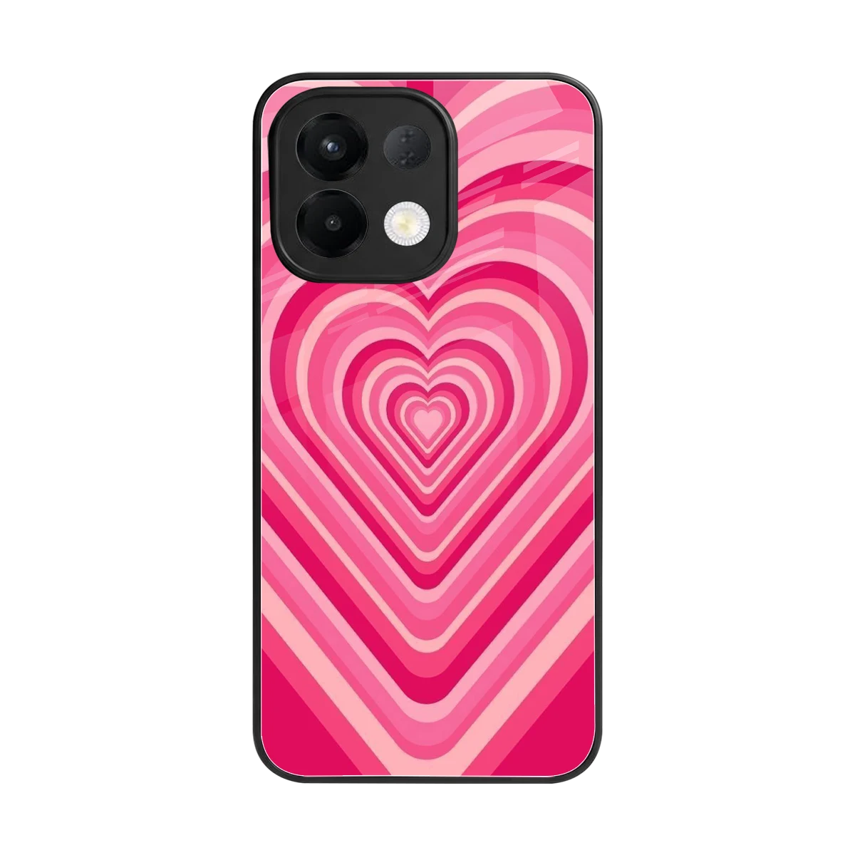 Y2K French Pink Hearts back phone cover | glass case for oppo k13 5g