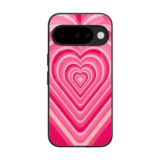 Y2K French Pink Hearts back phone cover | glass case for google pixel 10