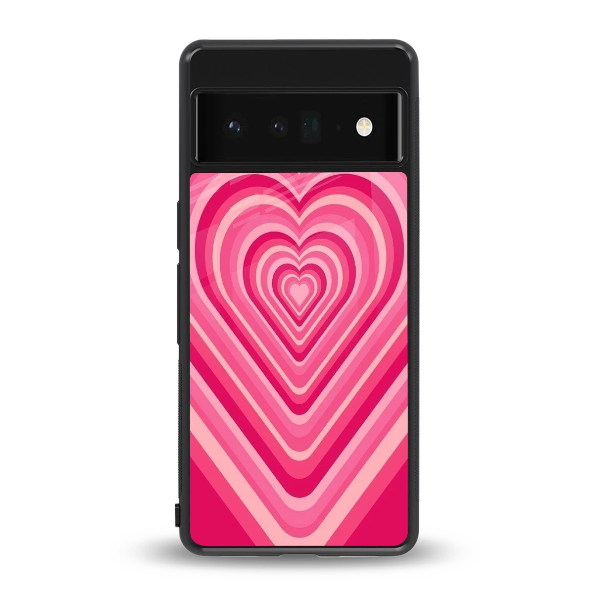 Y2K French Pink Hearts back phone cover | glass case for google pixel 6 pro