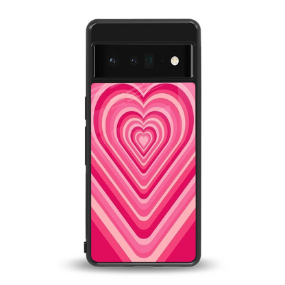 Y2K French Pink Hearts back phone cover | glass case for google pixel 6 pro
