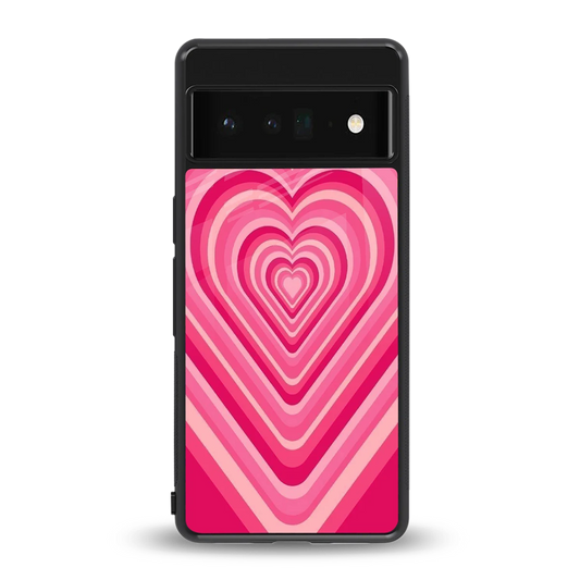 Y2K French Pink Hearts back phone cover | glass case for google pixel 6 pro