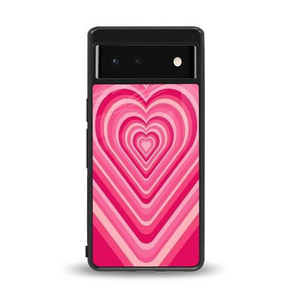 Y2K French Pink Hearts back phone cover | glass case for google pixel 6