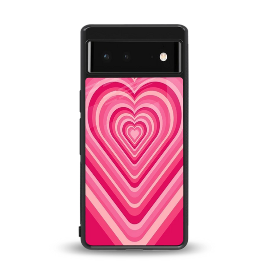 Y2K French Pink Hearts back phone cover | glass case for google pixel 6