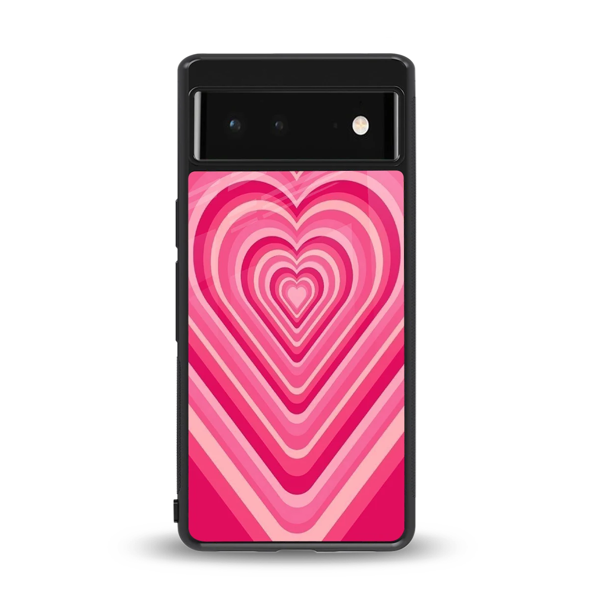Y2K French Pink Hearts back phone cover | glass case for google pixel 6a