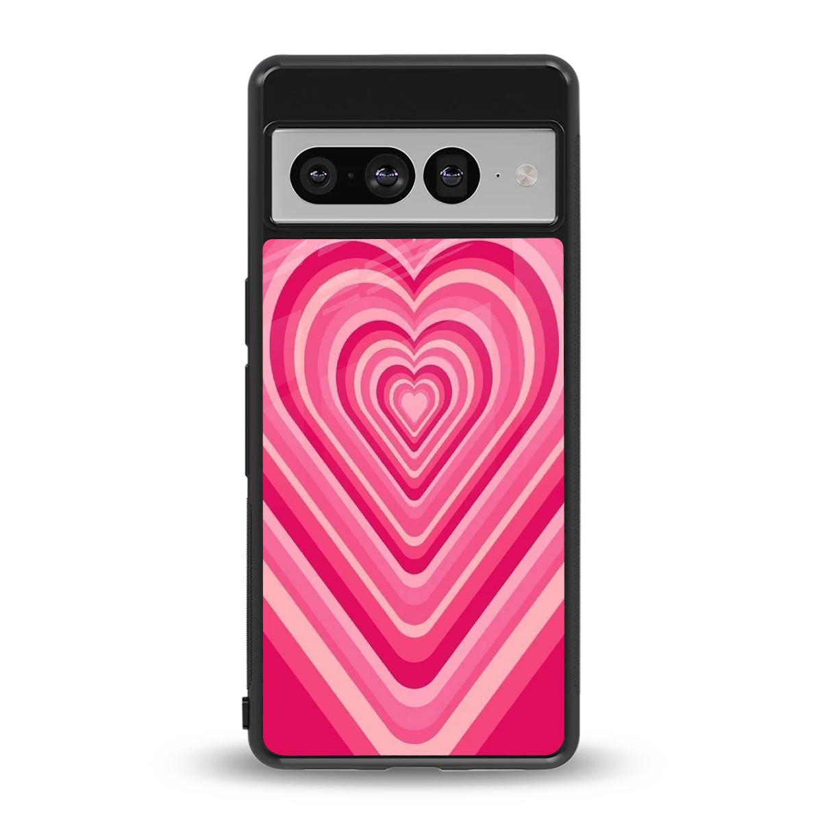 Y2K French Pink Hearts back phone cover | glass case for google pixel 7 pro
