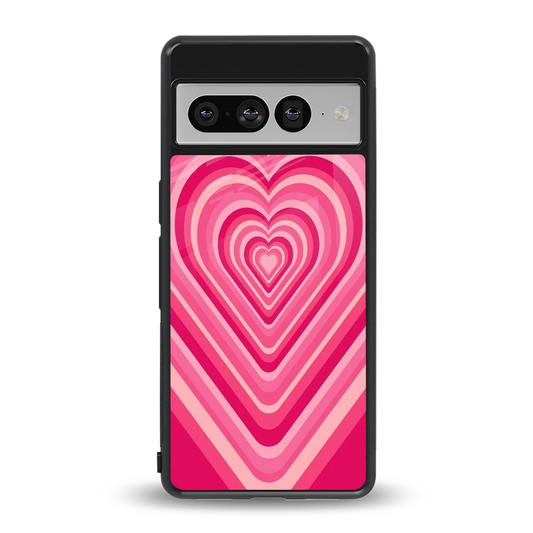 Y2K French Pink Hearts back phone cover | glass case for google pixel 7 pro